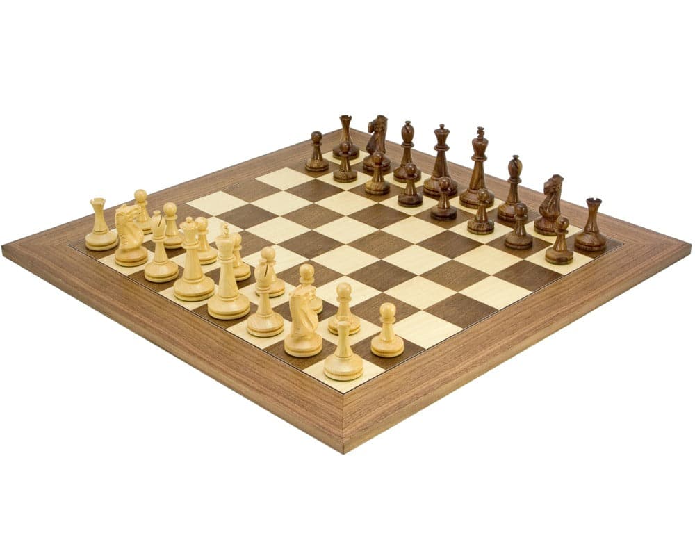 High-quality Blackmore Grandmaster Chess Set with walnut and maple board and sheesham chessmen