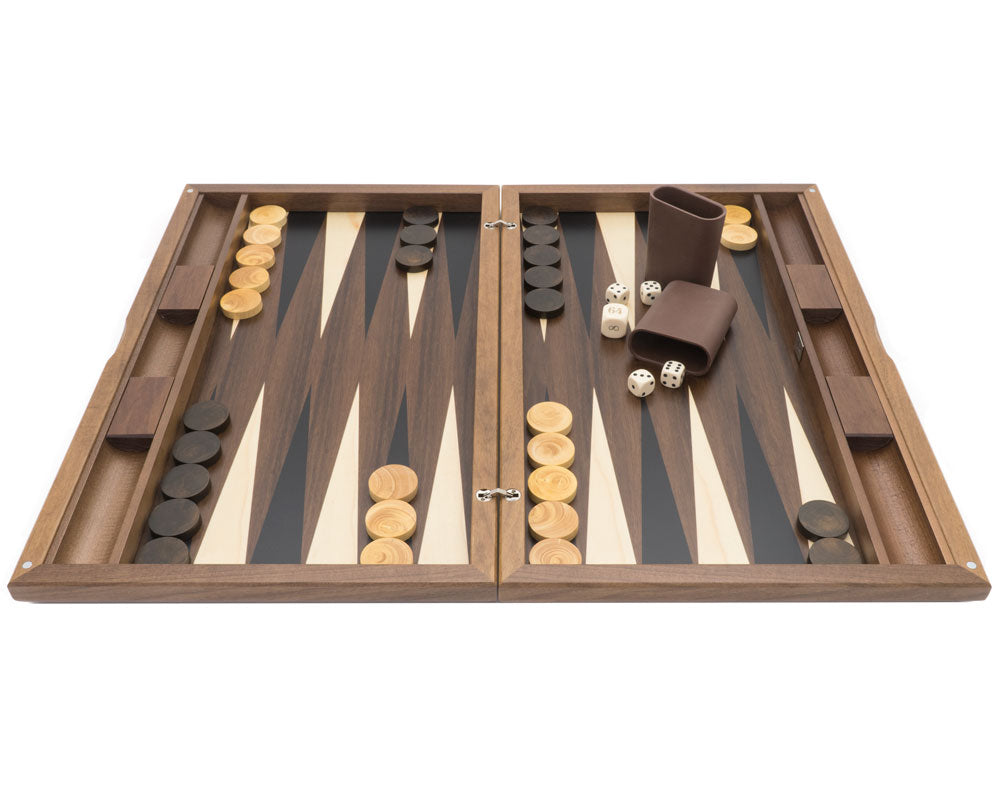 Backgammon en noyer et bois de tulipe de Londres Dal Negro