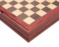 Handcrafted Italian chess piece case and board with ebony and boxwood finish.