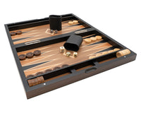 Italfama Opvouwbare houten Backgammon-set met beschermtas