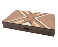 Italfama Opvouwbare houten Backgammon-set met beschermtas