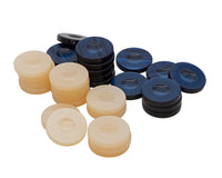 Deluxe Backgammon Stenen Blauw & Ivoor 36mm