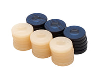 Deluxe Backgammon Stenen Blauw & Ivoor 36mm