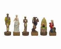 The British vs Zulus — handgeschilderde thematische schaakstukken door Italfama
