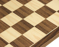 45 cm walnoot- en esdoorn schaakbord