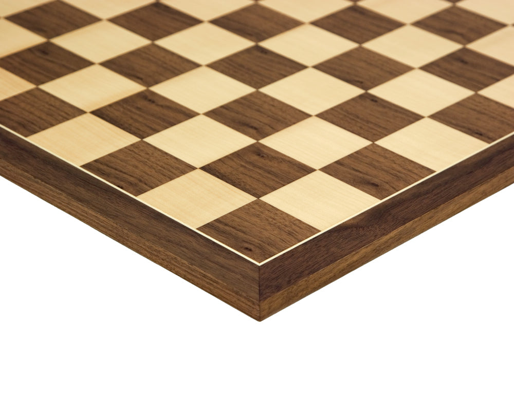 21.7 Inch Walnut and Maple Chess Board with 2.3 Inch Squares, Beautifully Crafted in Spain, High Grade Veneered Construction by Rechapados