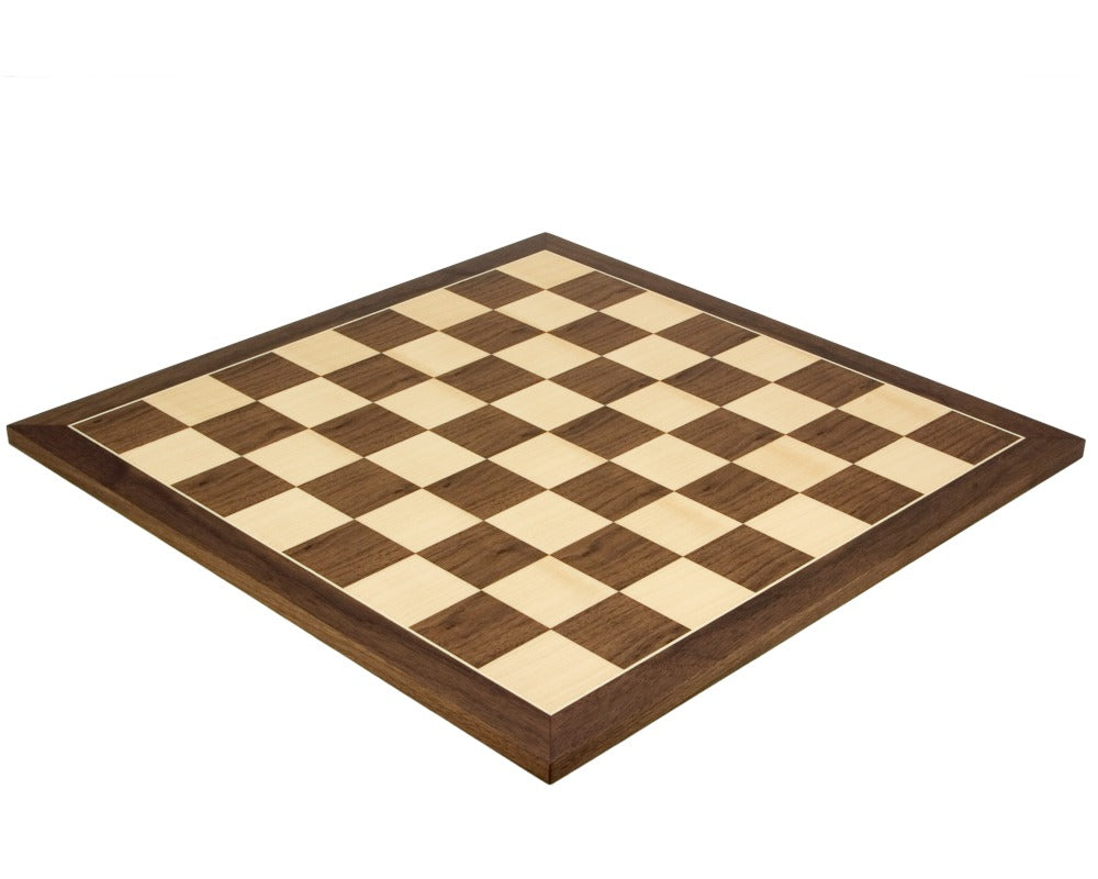 21.7 Inch Walnut and Maple Chess Board with 2.3 Inch Squares, Crafted in Spain by Rechapados, Ideal for 3.75 to 4.25 Inch King Height