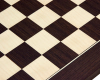 15.75 Inch Wenge and Maple Deluxe Chess Board with 1.58 inch playing squares, crafted by Rechapados Ferrer in Spain.