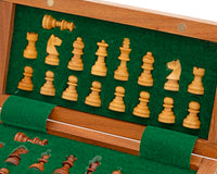 Ensemble d'Échecs de Voyage Deluxe Pliable en Bois Massif 19 cm - Magnétique