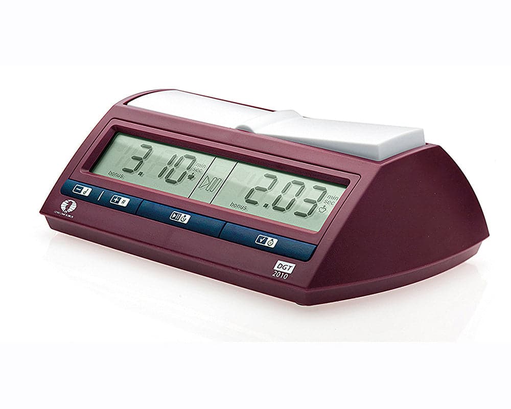 DGT 2010 Professional Digital Chess Clock, official FIDE approved chess timer, side view showing display and buttons