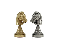 Finnesburg Series schaakstukken van messing en nikkel - 7,6 cm