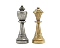Finnesburg Series schaakstukken van messing en nikkel - 7,6 cm
