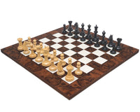 Klassisches Staunton-Schachset Grand aus Ebenholz und dunkler Walnuss – Bath-Serie