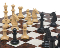 Klassisches Staunton-Schachset Grand aus Ebenholz und dunkler Walnuss – Bath-Serie
