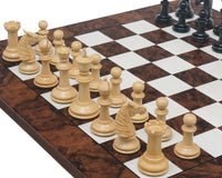 Klassisches Staunton-Schachset Grand aus Ebenholz und dunkler Walnuss – Bath-Serie