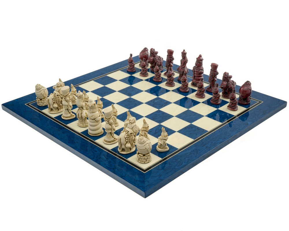 Berkeley Chess Alice im Wunderland Schachset in kardinalblau