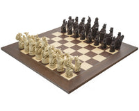 De Berkeley Chess Royal Beasts Russet- en Palisander Grote Schaakset