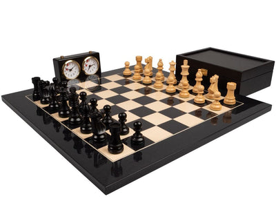 French Knight – luxuriöses schwarzes Schachset