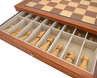Jeu d'échecs Down Head noir et acajou avec meuble