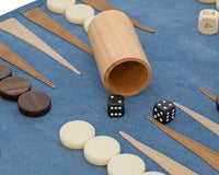 Manopoulos Jeu de Backgammon de voyage en daim enroulable - RAF Blue