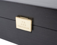 Coffret de rangement pour pièces d’échecs en bois foncé — grand
