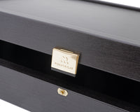 Coffret de rangement pour pièces d’échecs en bois foncé — grand
