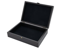 Coffret de rangement pour pièces d’échecs en bois foncé — grand